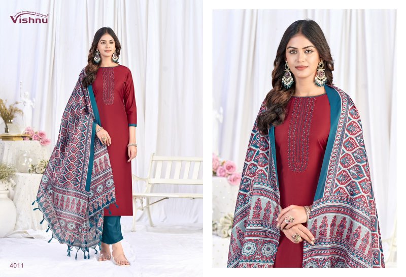 Evanka Vol 16 By Vishnu Roman Silk Dress Material 